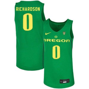 Men's Will Richardson Green Oregon Ducks #0 Basketball University Jersey