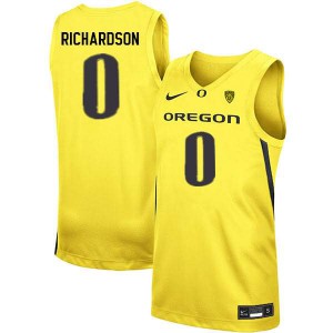 Men's Will Richardson Yellow Oregon #0 Basketball Alumni Jersey