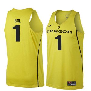 Men Bol Bol Yellow University of Oregon #1 Basketball University Jerseys