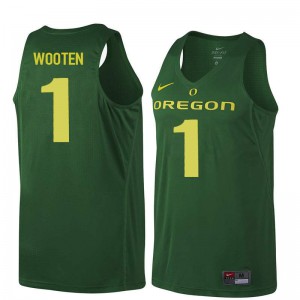 Men's Kenny Wooten Dark Green Oregon #1 Basketball Embroidery Jerseys