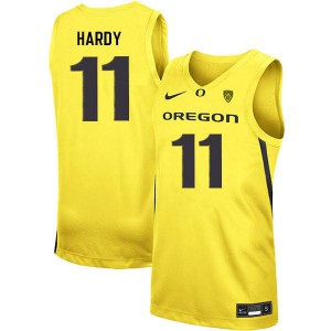 Men's Amauri Hardy Yellow Ducks #11 Basketball College Jersey