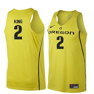 Mens Louis King Yellow Oregon Ducks #2 Basketball Embroidery Jersey