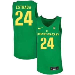 Men's Aaron Estrada Green Oregon Ducks #24 Basketball Embroidery Jerseys