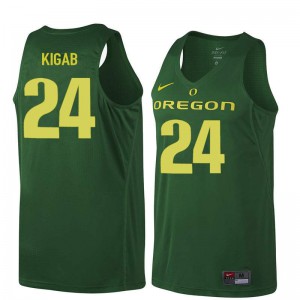 Men's Abu Kigab Dark Green Oregon #24 Basketball Basketball Jerseys