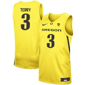 Men Jalen Terry Yellow Oregon Ducks #3 Basketball College Jerseys
