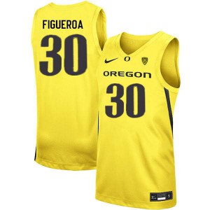 Mens LJ Figueroa Yellow University of Oregon #30 Basketball High School Jersey