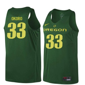 Mens Francis Okoro Dark Green Oregon Ducks #33 Basketball Basketball Jerseys