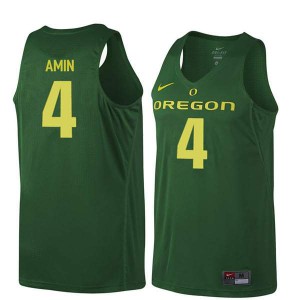 Men Ehab Amin Dark Green Ducks #4 Basketball High School Jerseys