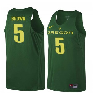 Men Elijah Brown Dark Green Ducks #5 Basketball Official Jersey