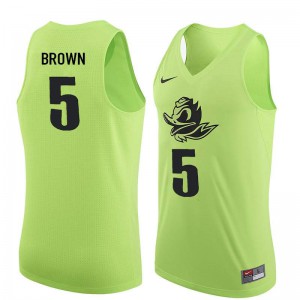 Men's Elijah Brown Electric Green Oregon Ducks #5 Basketball College Jerseys