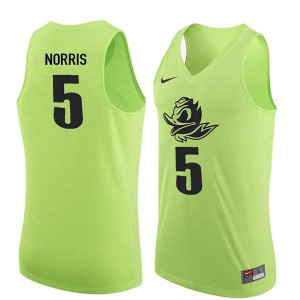 Men's Miles Norris Electric Green UO #5 Basketball Player Jerseys