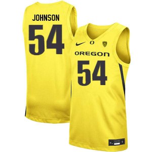 Mens Will Johnson Yellow University of Oregon #54 Basketball Stitched Jerseys