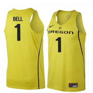 Mens Jordan Bell Yellow Oregon Ducks #1 Basketball High School Jersey