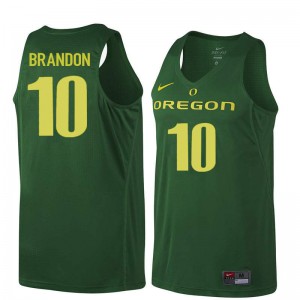 Mens Terrell Brandon Dark Green Ducks #10 Basketball NCAA Jersey