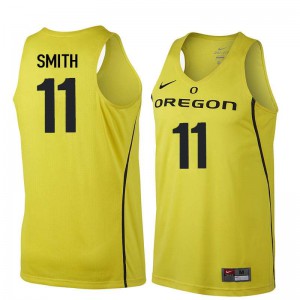 Men's Keith Smith Yellow Oregon Ducks #11 Basketball High School Jersey