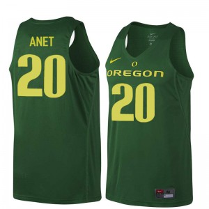 Men Bob Anet Dark Green University of Oregon #20 Basketball Stitched Jerseys
