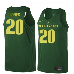 Men's Fred Jones Dark Green Oregon Ducks #20 Basketball Official Jerseys