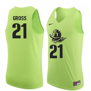 Men Evan Gross Electric Green UO #21 Basketball University Jerseys