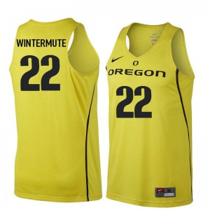 Men's Slim Wintermute Yellow Ducks #22 Basketball NCAA Jerseys