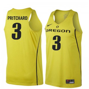 Mens Payton Pritchard Yellow Oregon Ducks #3 Basketball NCAA Jerseys