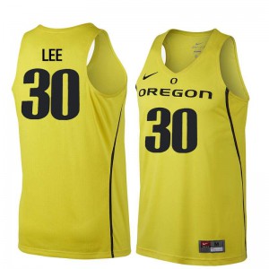 Men's Ron Lee Yellow Oregon Ducks #30 Basketball University Jerseys