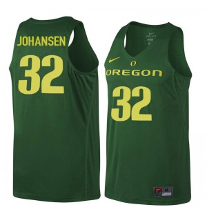 Mens Wally Johansen Dark Green Oregon Ducks #32 Basketball Stitched Jersey