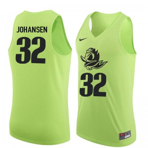 Mens Wally Johansen Electric Green University of Oregon #32 Basketball Stitched Jersey