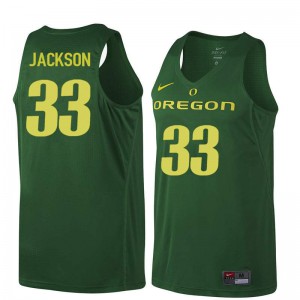 Men's Luke Jackson Dark Green University of Oregon #33 Basketball College Jerseys