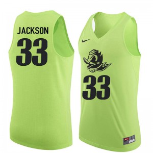 Mens Luke Jackson Electric Green University of Oregon #33 Basketball University Jersey