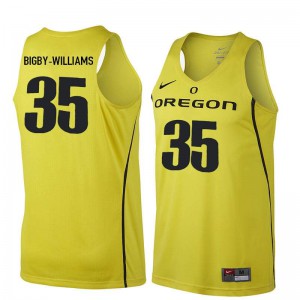 Mens Kavell Bigby-Williams Yellow UO #35 Basketball Official Jersey