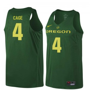 Men's M.J. Cage Dark Green Oregon #4 Basketball Stitched Jersey