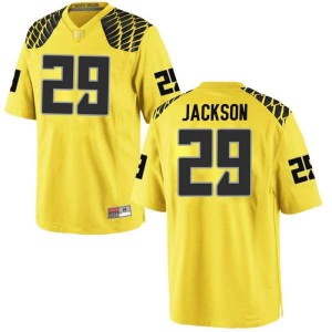 Men Adrian Jackson Gold Oregon Ducks #29 Football Replica Official Jerseys