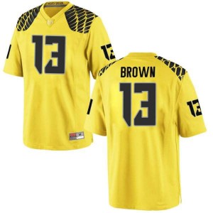 Men Anthony Brown Gold University of Oregon #13 Football Game Player Jerseys