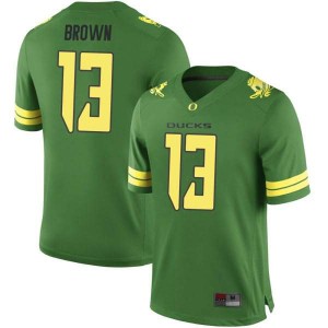 Men's Anthony Brown Green Oregon Ducks #13 Football Replica Embroidery Jerseys