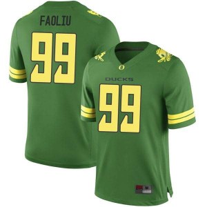 Men's Austin Faoliu Green Ducks #99 Football Replica Embroidery Jersey