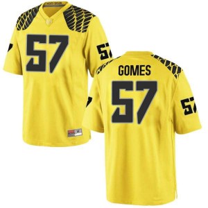 Men Ben Gomes Gold Ducks #57 Football Replica University Jersey