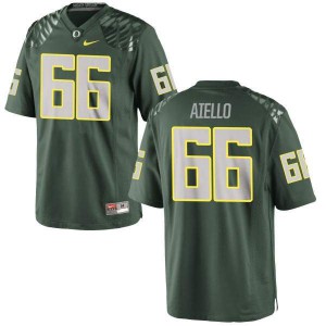 Men's Brady Aiello Green University of Oregon #66 Football Authentic Stitch Jerseys