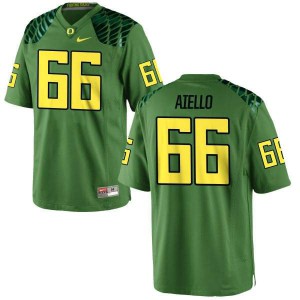 Men Brady Aiello Apple Green Ducks #66 Football Replica Alternate Embroidery Jersey
