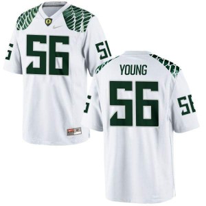 Men's Bryson Young White Oregon Ducks #56 Football Limited College Jerseys
