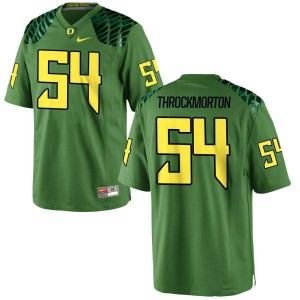 Men's Calvin Throckmorton Apple Green University of Oregon #54 Football Authentic Alternate Embroidery Jerseys