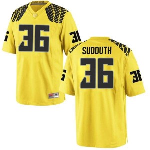 Mens Charles Sudduth Gold Oregon #36 Football Game Player Jersey