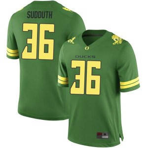 Men's Charles Sudduth Green University of Oregon #36 Football Replica Stitch Jersey