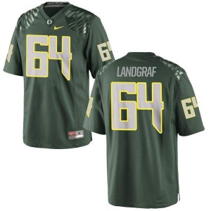 Men Charlie Landgraf Green Oregon Ducks #64 Football Replica Embroidery Jerseys