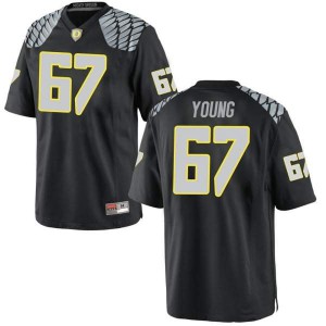 Men Cole Young Black Ducks #67 Football Replica Stitched Jerseys