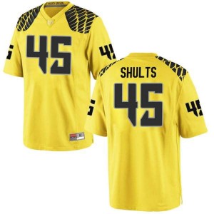 Mens Cooper Shults Gold Oregon #45 Football Game University Jersey
