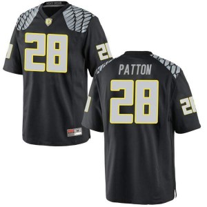 Mens Cross Patton Black UO #28 Football Game Stitch Jersey