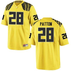 Men's Cross Patton Gold Oregon #28 Football Replica Embroidery Jerseys