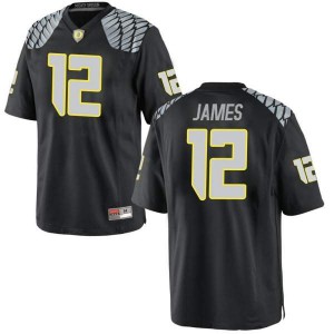 Mens DJ James Black University of Oregon #12 Football Replica NCAA Jersey