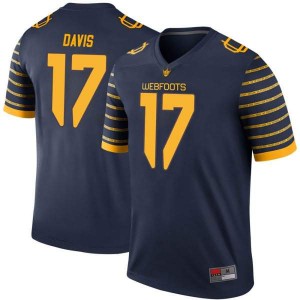 Mens Daewood Davis Navy Oregon #17 Football Legend Football Jerseys