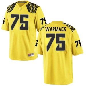 Mens Dallas Warmack Gold Oregon Ducks #75 Football Game University Jersey